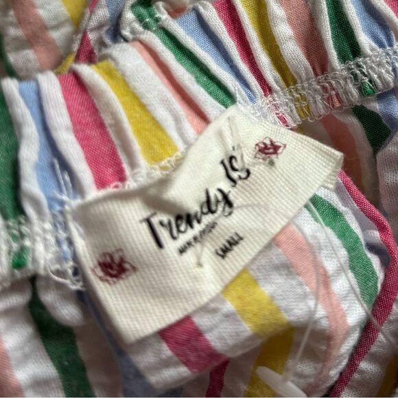 Trendy JS Crop Top Striped Multicolor New Womens Size Small - Picture 6 of 7